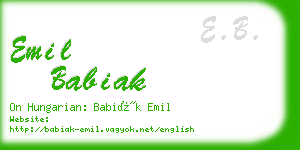 emil babiak business card